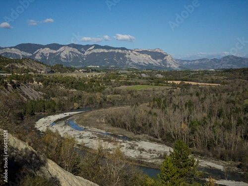 river in the Alpis mountains photo