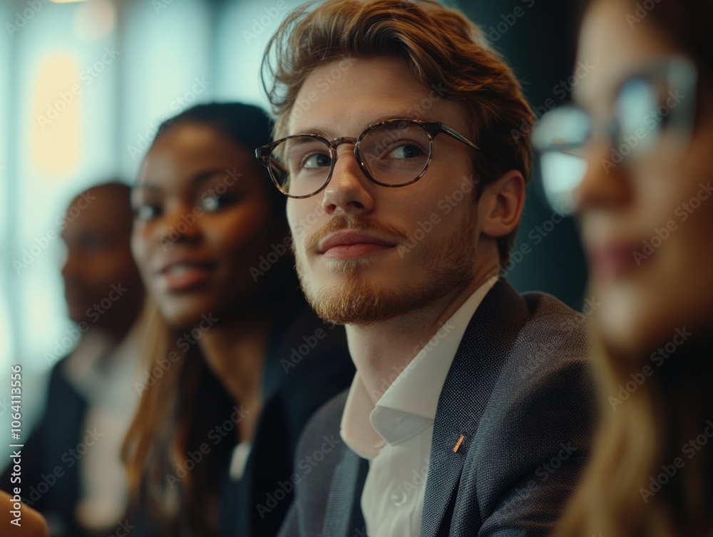 Professional Business Meeting with a Smiling Male Professional Business Meeting with a Smiling Male