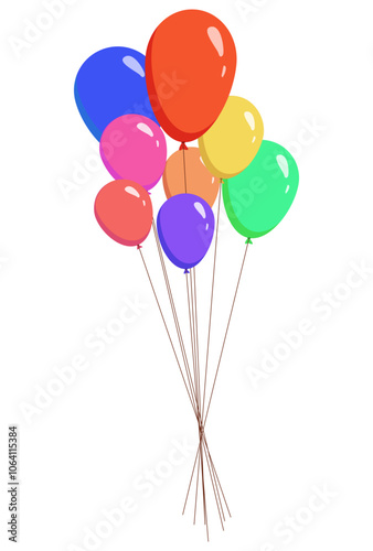 Balloon bunch with rope, group of balloon with different color, colorful balloons, party balloons, helium balloon