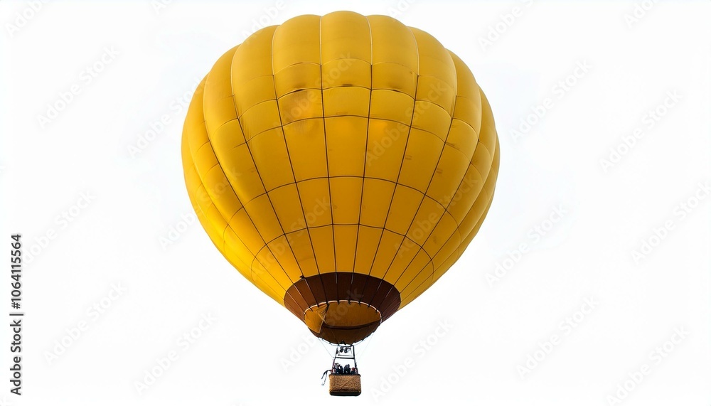 Fototapeta premium floated yellow Hot-air balloon isolate on White background PNG
