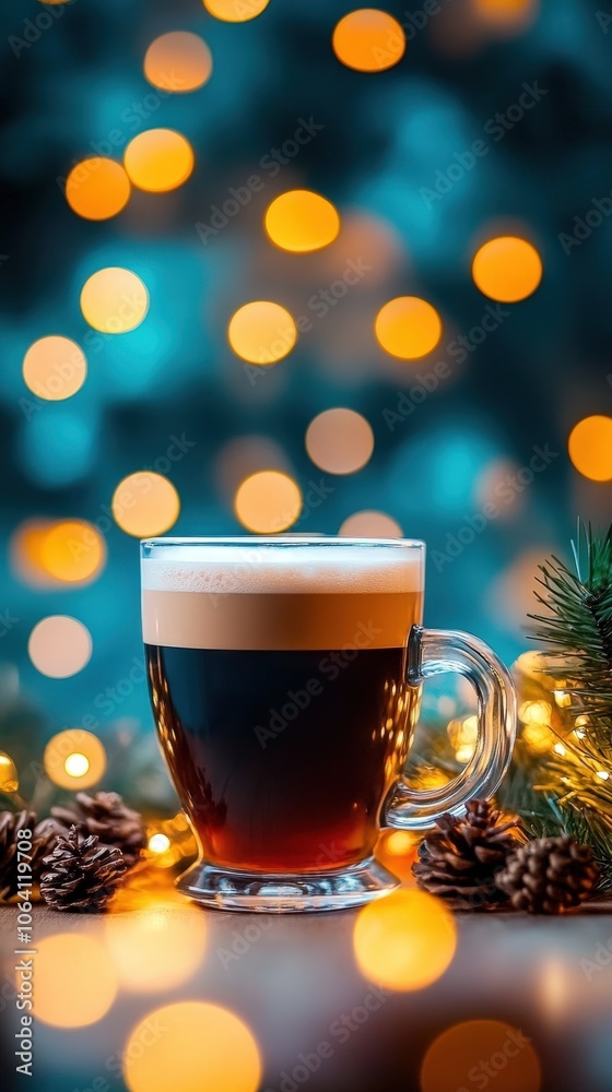 a cup of irish coffee, on a table, copy space, holiday a cup of irish coffee, on a table, copy space, holiday