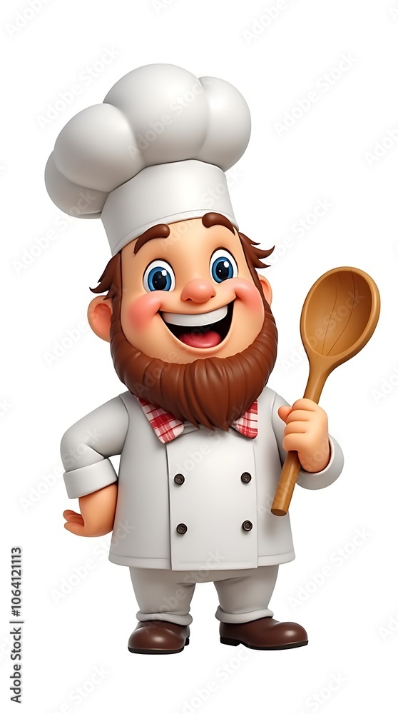 Chef Emoji with Toque Hat and Wooden Spoon for Culinary Themes Chef Emoji with Toque Hat and Wooden Spoon for Culinary Themes