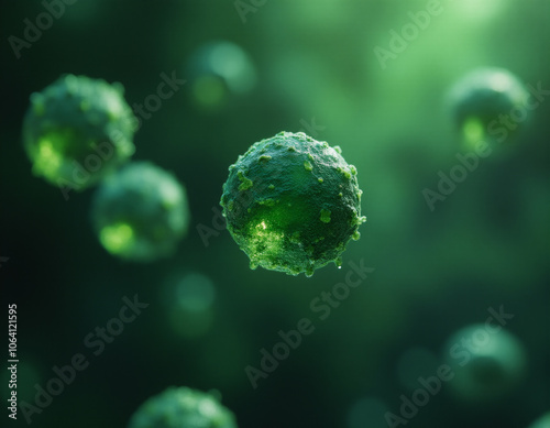 atom of virus concept. Generative ai.