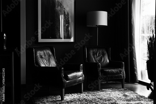 Elegant and Natural Modern Living Room: Luxurious Interior Photography Showcasing Contemporary Design with Organic Accents