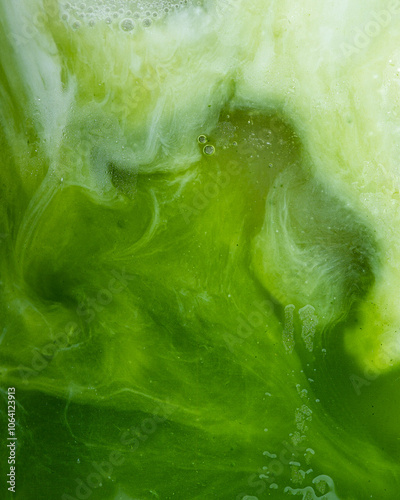 Macro image of a Matcha Latte