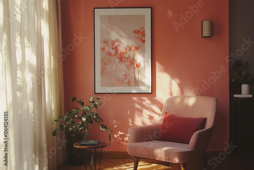 Elegant and Natural Modern Living Room: Luxurious Interior Photography Showcasing Contemporary Design with Organic Accents