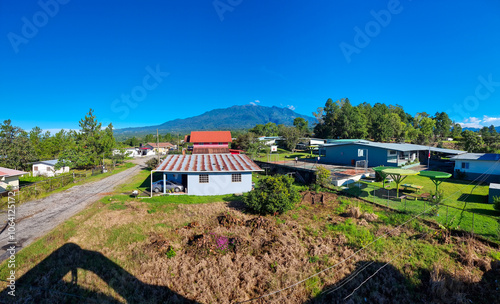 Panama, Boquete, panoramic view of Alto Boquete with the volcano in the background photo