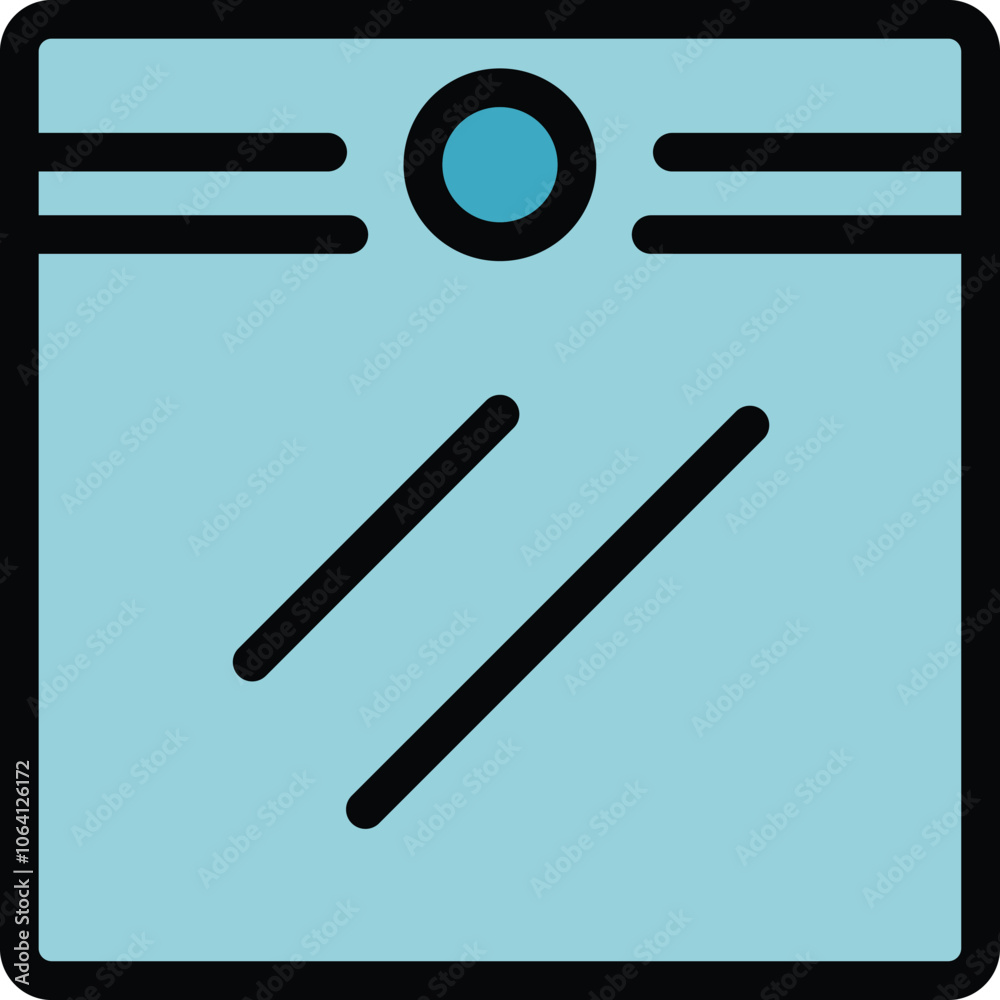 Simple icon of a modern window with horizontal lines representing blinds being pulled up Simple icon of a modern window with horizontal lines representing blinds being pulled up