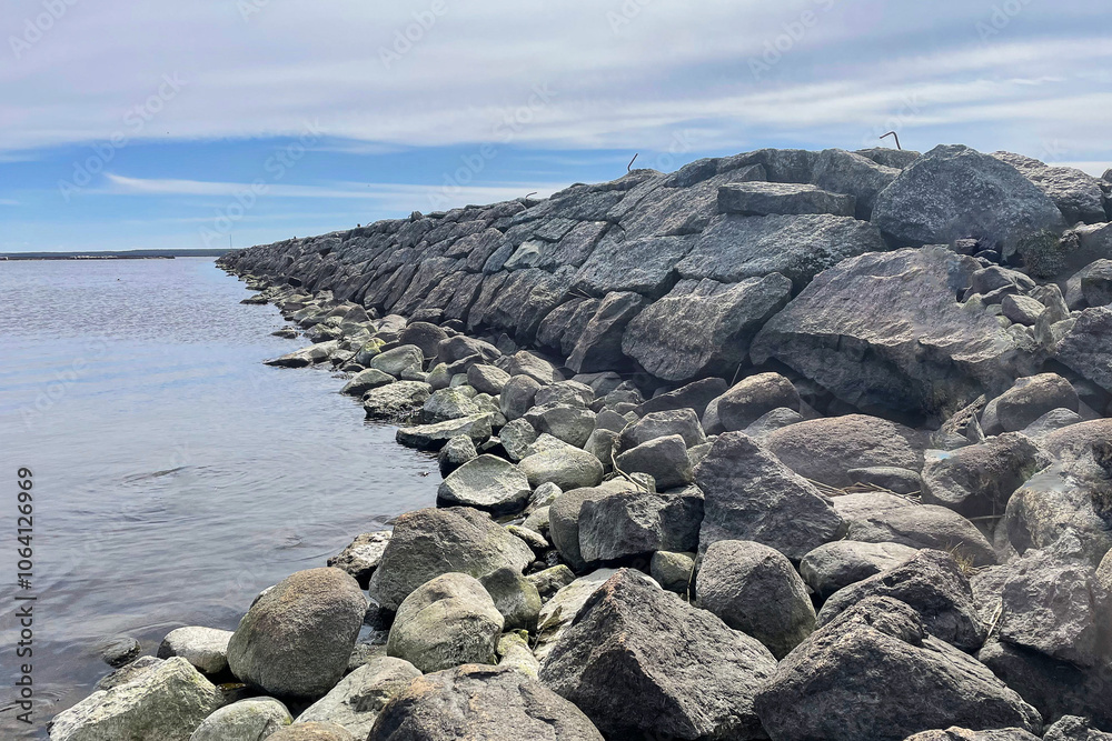 An old stone pier on the Gulf of Finland. Primorsk, Leningrad region, St. Petersburg. An old stone pier on the Gulf of Finland. Primorsk, Leningrad region, St. Petersburg.