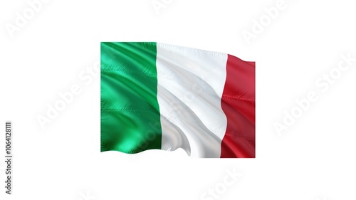 Obraz na płótnie Italian Republic national flag isolated on white background. Italy is a country in Southern and Western Europe. w salonie
