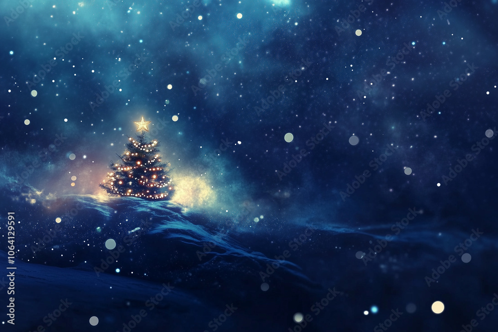 Fototapeta premium Christmas banner with text for space. Meryy Christmas. XMAS