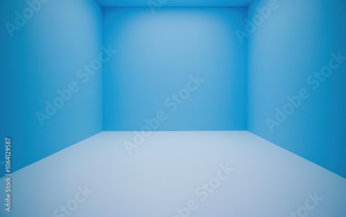 Wallpaper Mural Bright blue empty room with smooth surfaces, showcasing minimalism and tranquility in an indoor space Torontodigital.ca