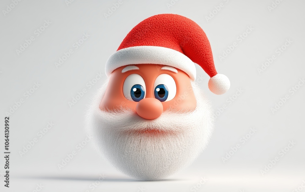 3d christmas santa hat charachter on a clean white background 3d christmas santa hat charachter on a clean white background