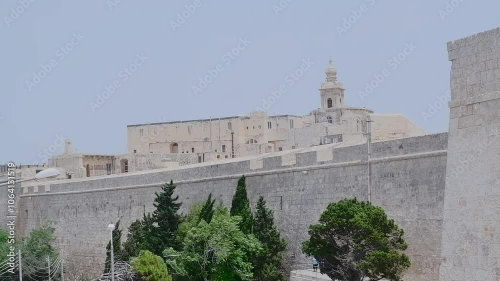 Facade of buildings in medieval city Mdina, Malta or Silent city Facade of buildings in medieval city Mdina, Malta or Silent city