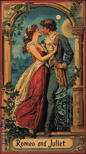 Romeo und Julia, Vintage Karte