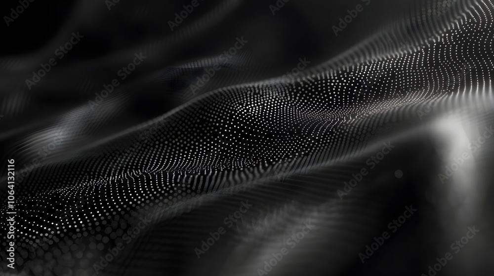 Abstract black and white wave background.