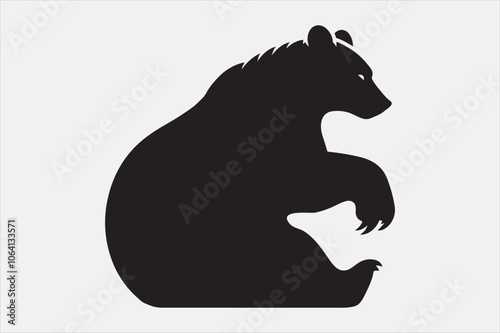 A solid black silhouette of a bear.