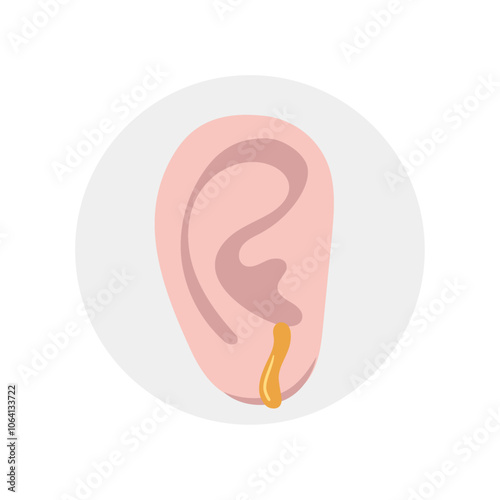 Inflammation in ear, earache disease. ear experiencing painful earache symptoms. Otorhinolaryngology problem