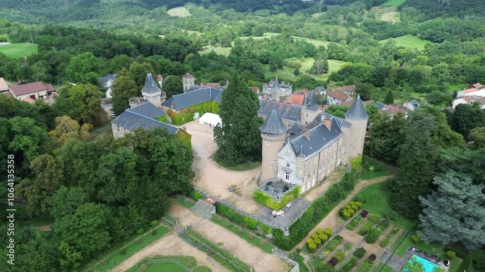 drone video Busset castle france europe drone video Busset castle france europe