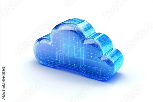 Obraz na płótnie creative 3d cloud computing icon with glowing effect w salonie