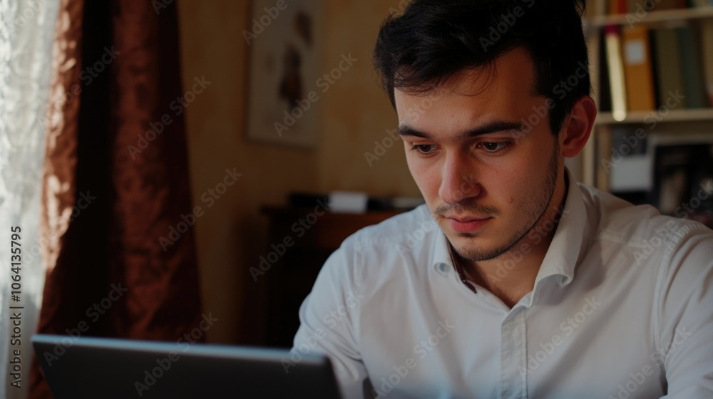 Busy Man Working on Laptop Busy Man Working on Laptop