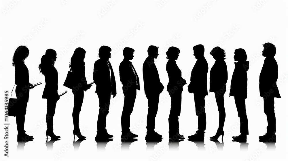 Youth Waiting in Line for Job Applications Youth Waiting in Line for Job Applications