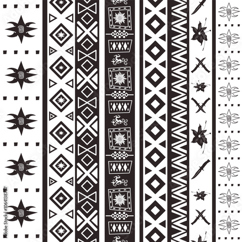 Own Custom Made, Unique Jungle Ethnic Tribal Pattern Art Background. Suitable for print fabric