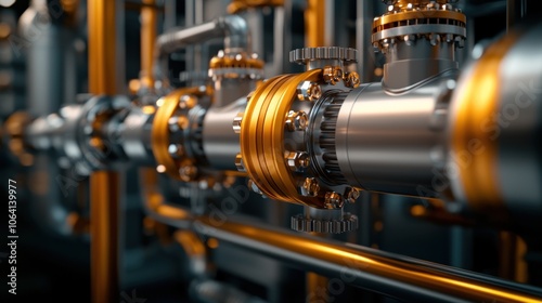 Explore the high-definition cinematic mockup of industrial pipe systems for enhanced visual presentation