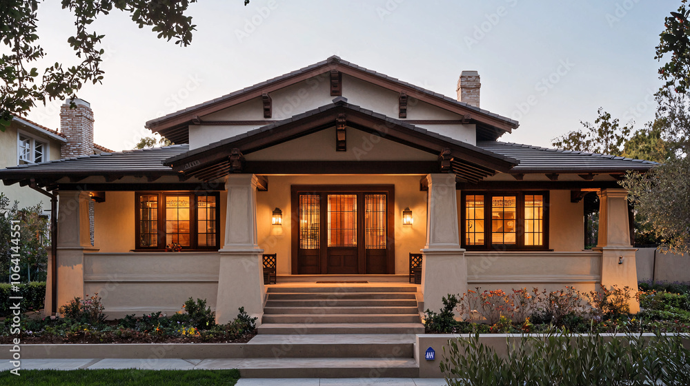 modern beige craftsman home with front porch and steps modern beige craftsman home with front porch and steps