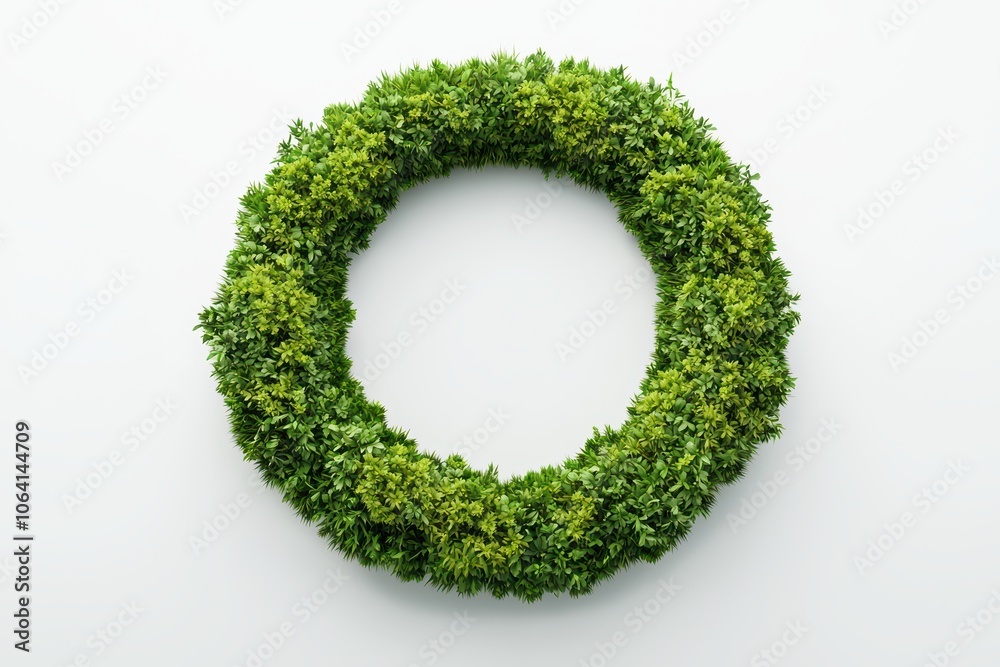 Green decorative wreath on a white isolate background. Green decorative wreath on a white isolate background.