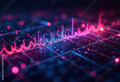 rant data visualizations featuring neon lights create futuristic captivating atmosphere analysis presentation purposes effectively photo