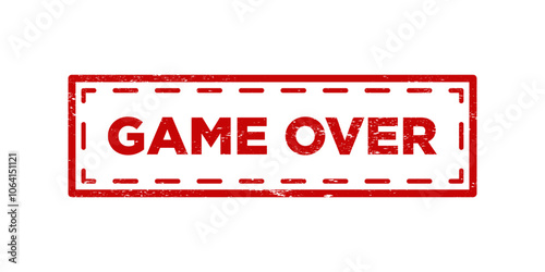 Game Over red grunge stamp. Game Over vintage rubber badge template isolated vector icon