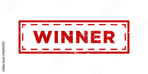 Winner red grunge stamp. Winner vintage rubber badge template isolated vector icon