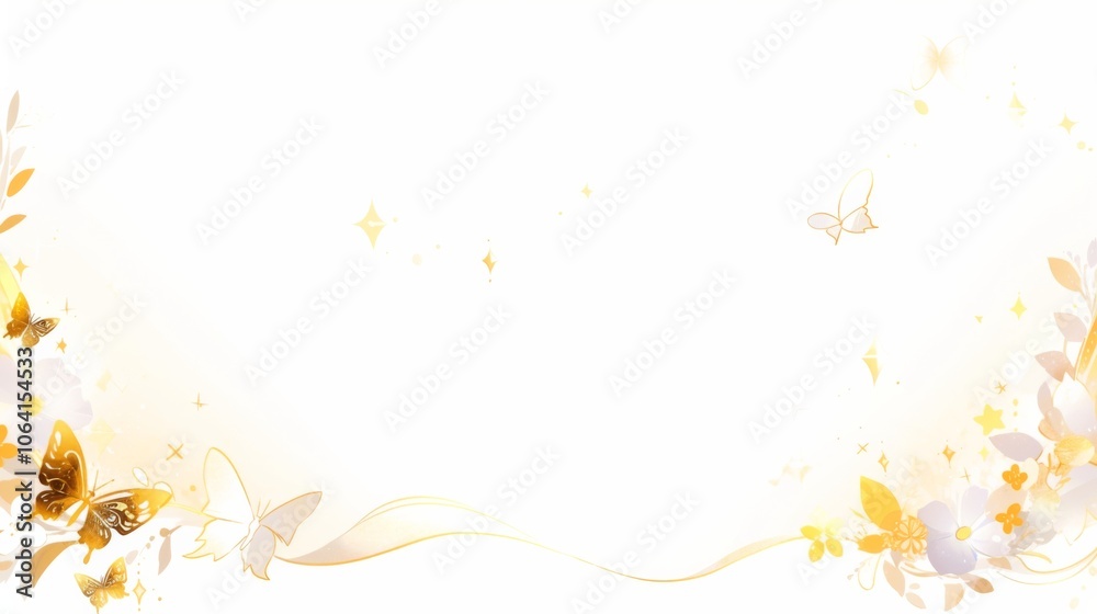 A golden, glittery border , with white space in the middle A golden, glittery border , with white space in the middle