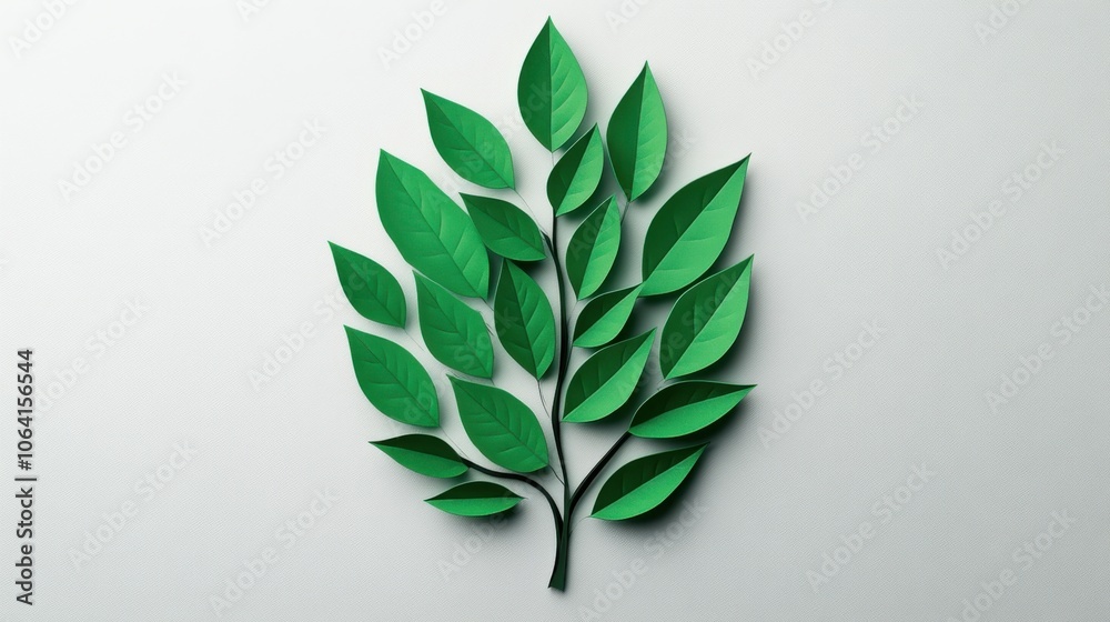 Close-Up View of Green Herbal Leaf Design Close-Up View of Green Herbal Leaf Design