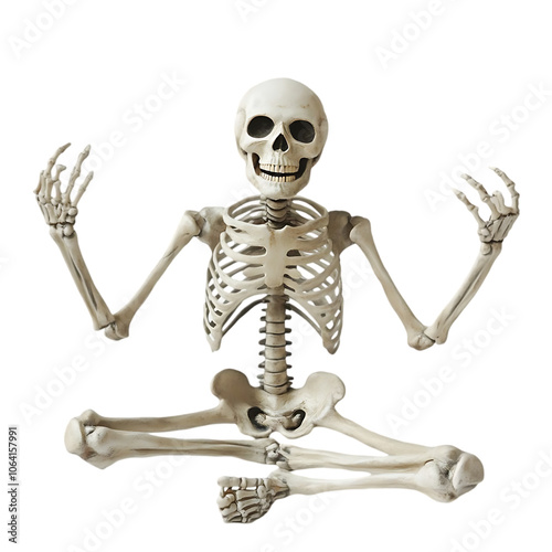 human skull skeleton on transparent background