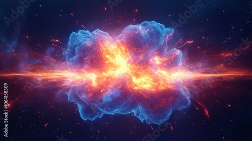 Colorful Explosion in Deep Space Background