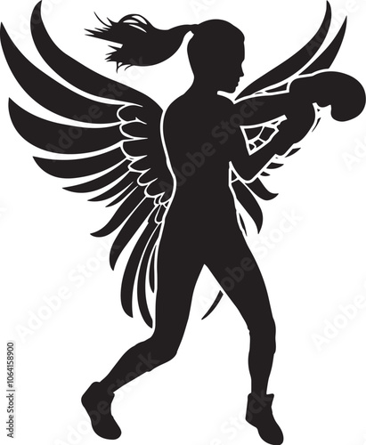 Female Boxer in Wings