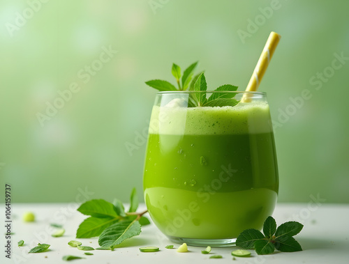 healthy green juice on a table