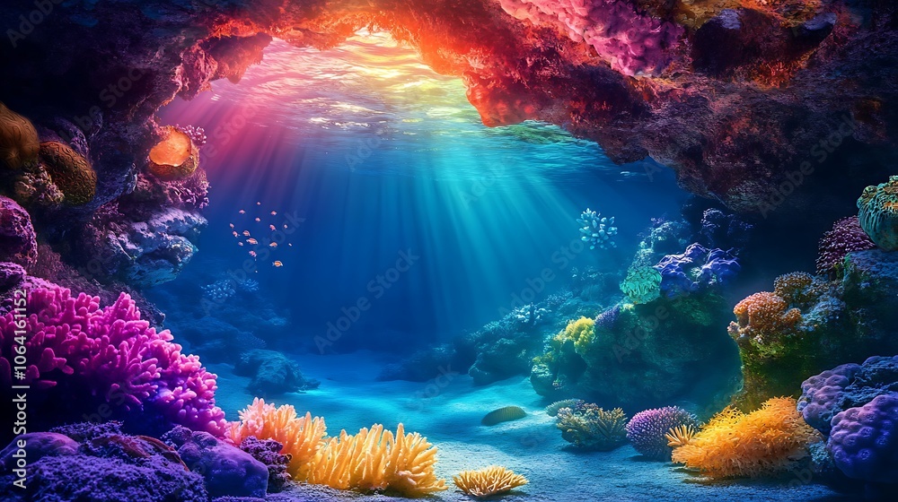 Fototapeta premium vibrant underwater backdrop colorful
