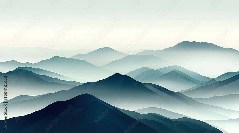 Fototapeta premium A bird soars above the mountain range as seen from atop the hill
