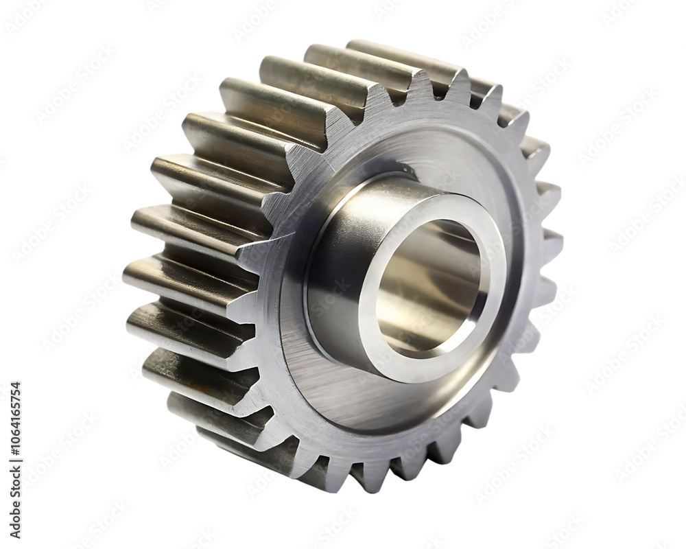 Metal Gear Mechanism for Industrial Applications  isolated on white background as transparent. PNG. AI GENERATED