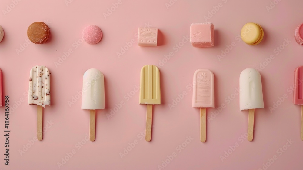 Ice popsicles in a clean and visually appealing manner. AI Generative Ice popsicles in a clean and visually appealing manner. AI Generative