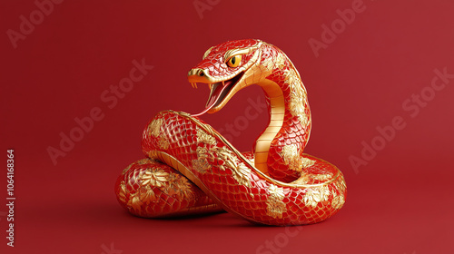 3d for Happy Chinese new year 2025 Snake Zodiac is a design asset suitable for creating festive, greeting cards and banners