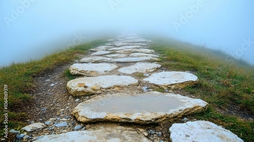 Serene Stone Path Through Cultivated Field