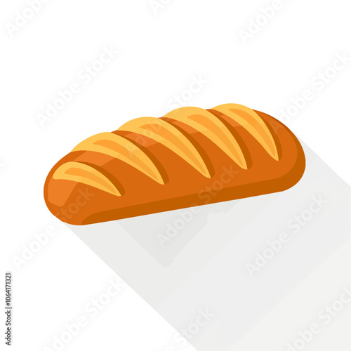 2D flat vector illustration loaf of bread icon isolated on a white background.