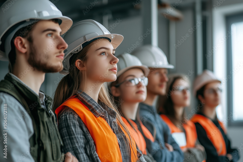 young students of a technical school majoring in construction young students of a technical school majoring in construction