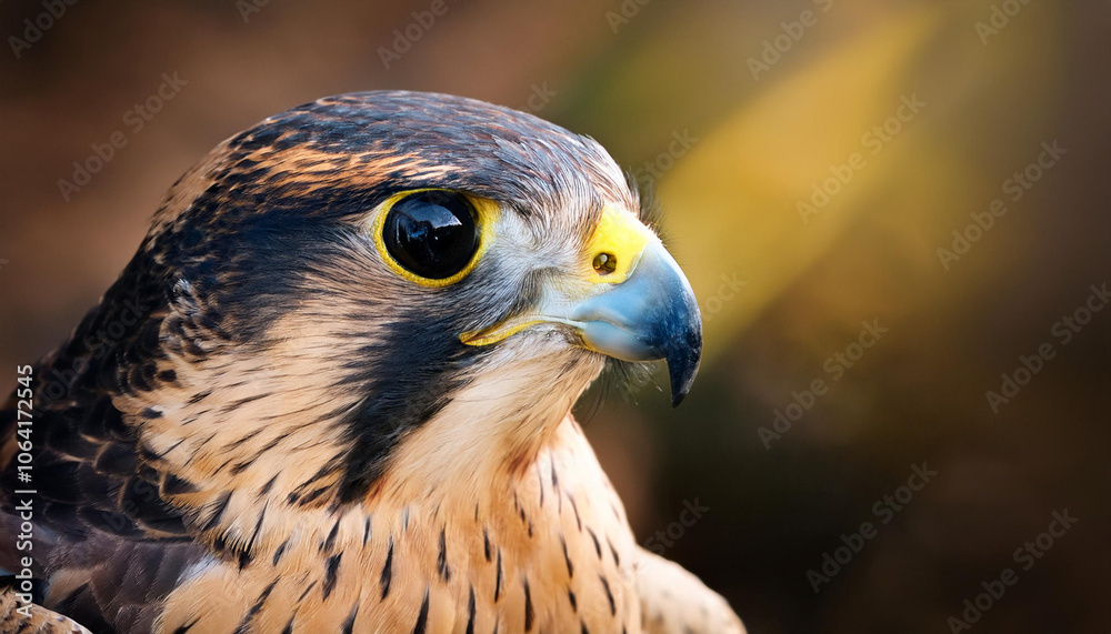 Close-Up of a Falcon, Capturing Its Sharp Beak and Powerful Gaze Close-Up of a Falcon, Capturing Its Sharp Beak and Powerful Gaze