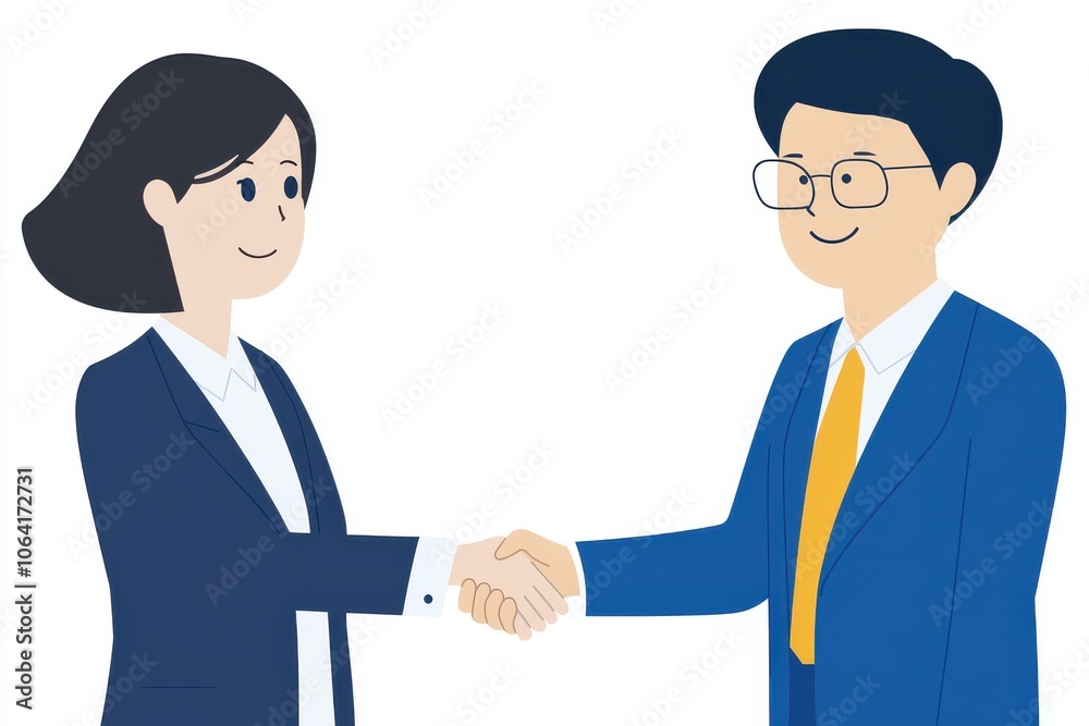 Business Partners Handshake in Modern Style Business Partners Handshake in Modern Style