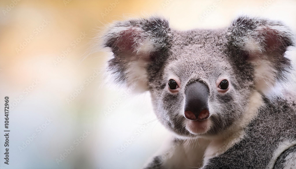 Naklejka premium Close-Up of a Koala, Emphasizing Its Gentle Expression and Fur Texture